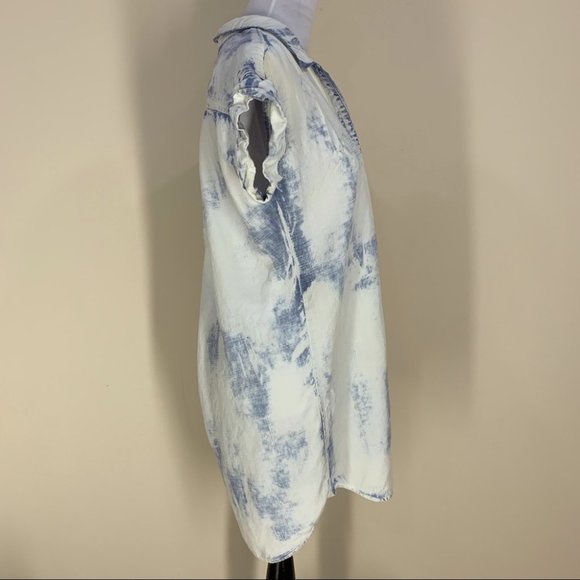 Anthropologie Cloth & Stone Bleached Denim Chambray Dress - Picture 4 of 8